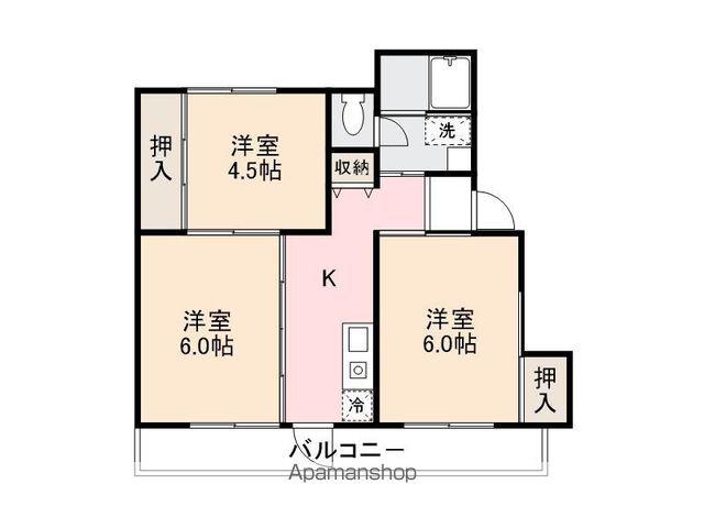 ヴィラナリー志度 1号棟(3K/3階)の間取り写真