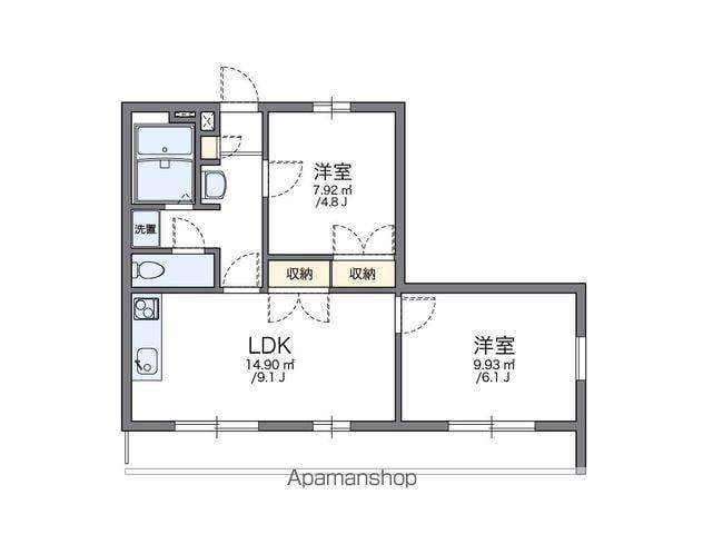 レオパレスしおかぜⅡ(2LDK/2階)の間取り写真
