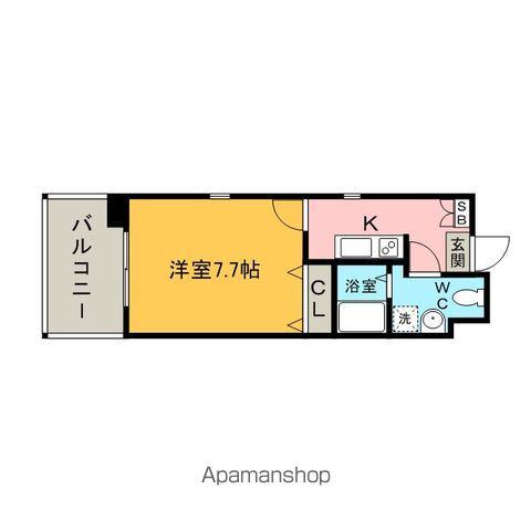 ローズモント・フレア博多駅前(1K/6階)の間取り写真