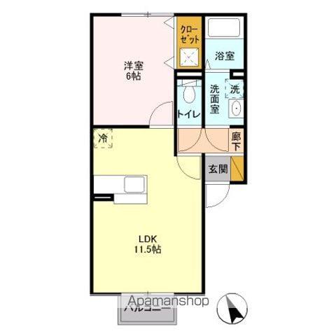 サンオークヒルズ(1LDK/1階)の間取り写真