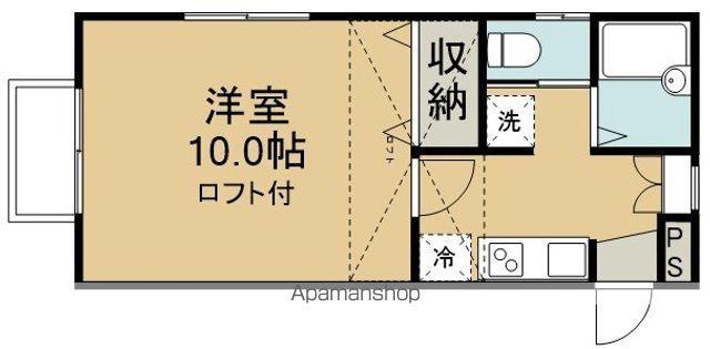 サザンハイツⅢ(1K/1階)の間取り写真