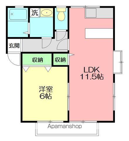 エクセハイム(1LDK/1階)の間取り写真