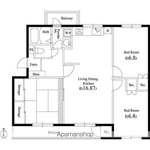PARK SQUARE早稲田(3LDK/4階)の間取り写真