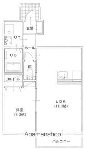 ボヌールハウス(1LDK/1階)の間取り写真