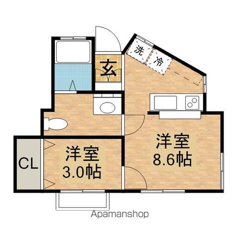パークハイツ暁(1LDK/2階)の間取り写真
