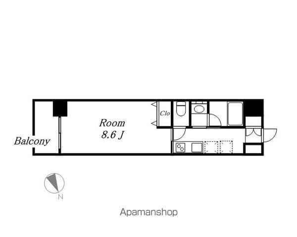 セレニティー名駅(1K/2階)の間取り写真