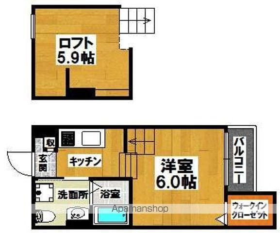 アルカンシエル(1K/1階)の間取り写真