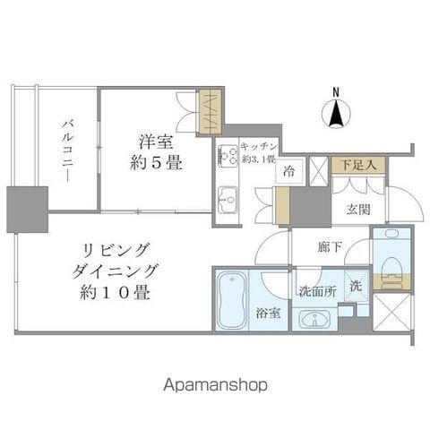 堂島 ザ・レジデンス マークタワー(1LDK/6階)の間取り写真
