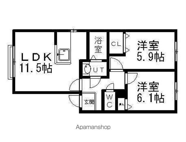 シャーメゾンメイプルⅡ(2LDK/1階)の間取り写真