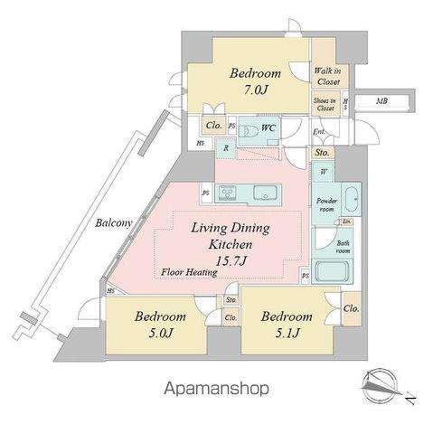 ドゥーエ早稲田(3LDK/3階)の間取り写真