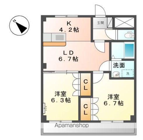 プレステージ壱番館(2LDK/1階)の間取り写真