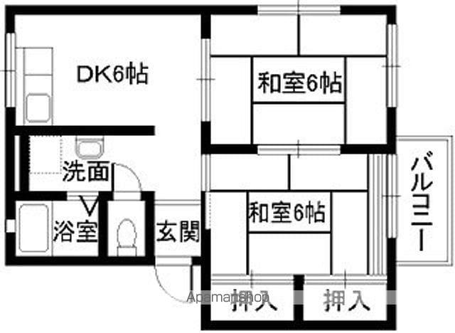 ソファレ久米田(2DK/1階)の間取り写真