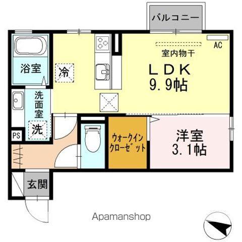 グランコート C(1LDK/1階)の間取り写真