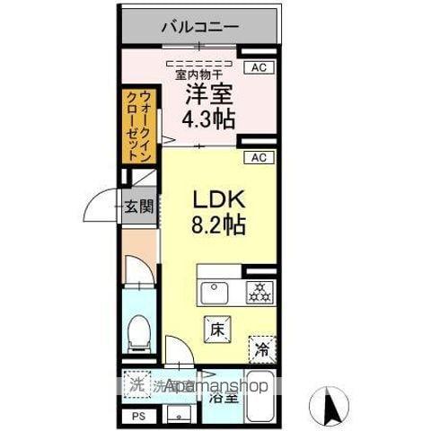 セレスティア亀有(1LDK/1階)の間取り写真
