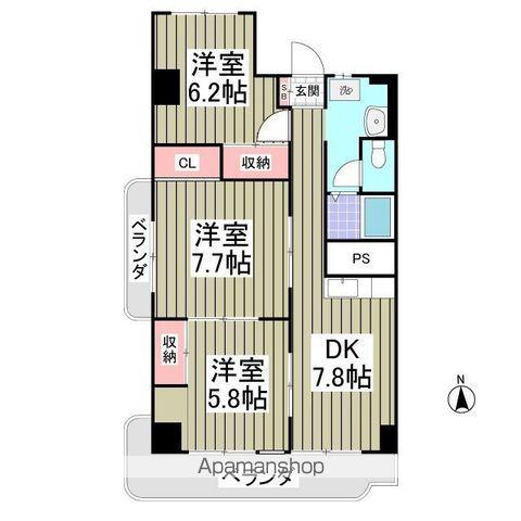 坂口コーポ(3DK/1階)の間取り写真