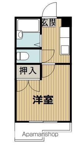 ルネッサンス宮崎(1K/1階)の間取り写真