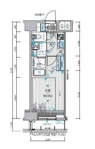 メインステージ入谷Ⅱ(1K/10階)の間取り写真