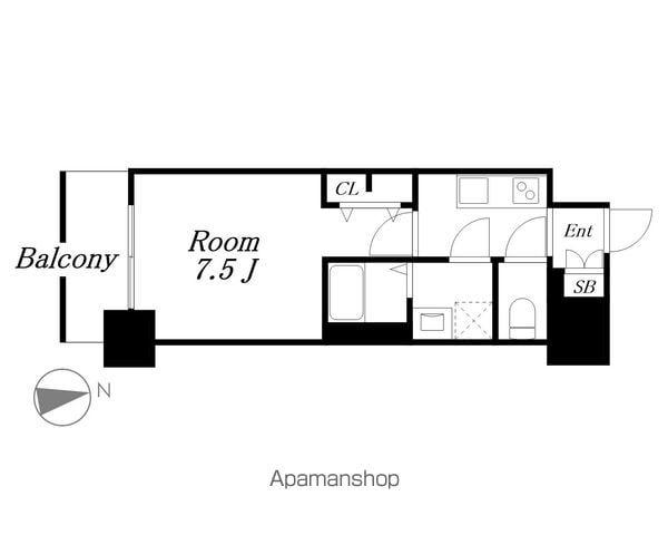 S-RESIDENCE浅間町駅前AXIAL(1K/6階)の間取り写真