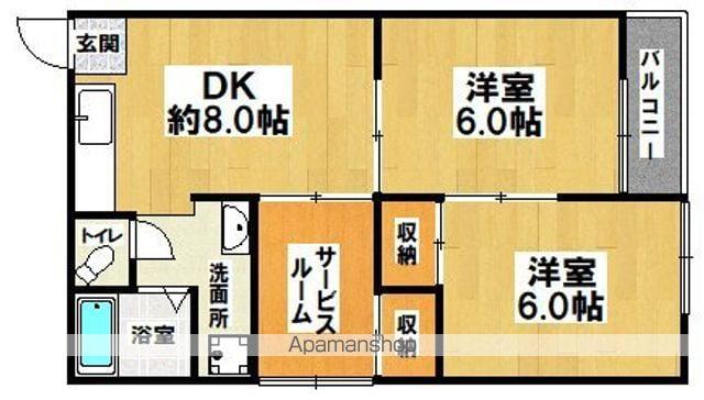 沢之町駅前ビルマンション(2DK/2階)の間取り写真