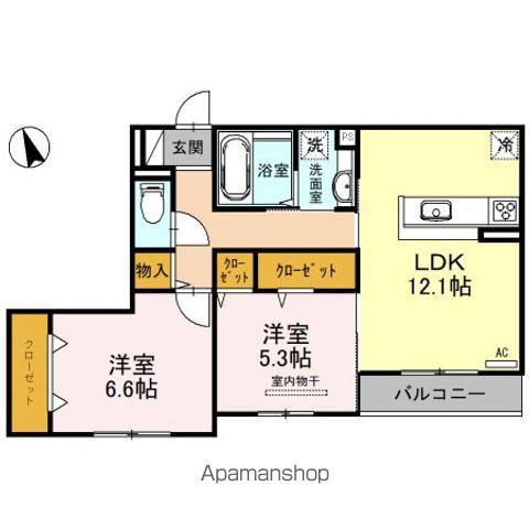 CASA SEON(2LDK/3階)の間取り写真