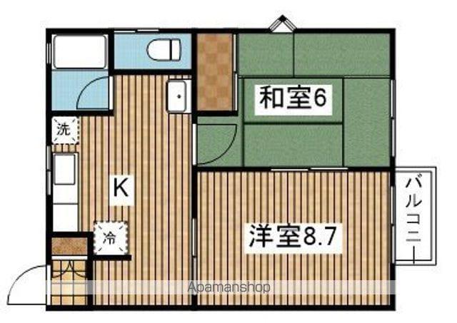 ライトコート21(2K/1階)の間取り写真
