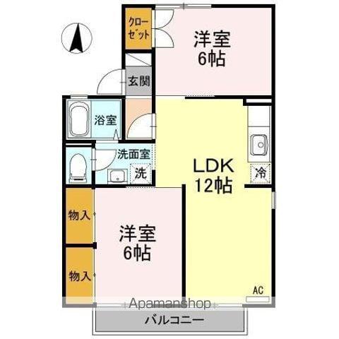 ガーデン セラリー(2LDK/1階)の間取り写真