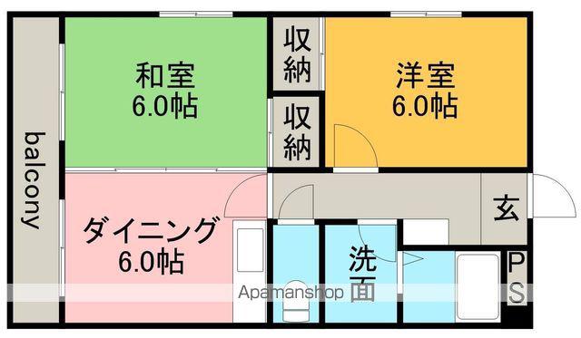 エンデバー愛日(2DK/3階)の間取り写真