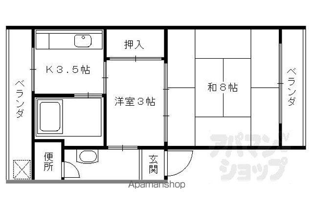 洛西マンションNO.1(1DK/1階)の間取り写真
