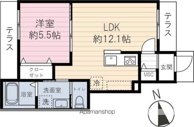 アーバンドエル駒込(1LDK/1階)の間取り写真