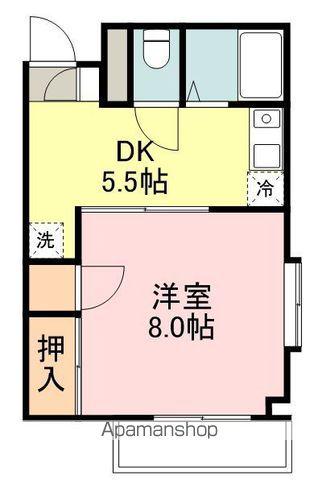 日高ビル(1DK/2階)の間取り写真