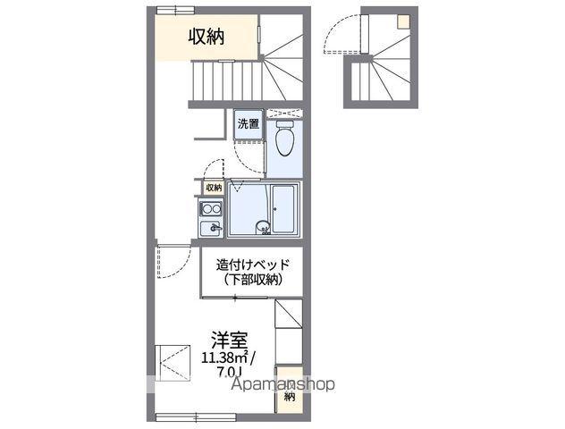 レオパレスソルビエント(1K/2階)の間取り写真