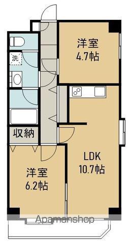 ベルメゾン新田東(2LDK/6階)の間取り写真