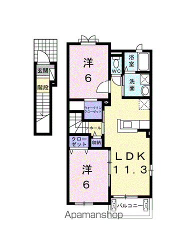 アルコ バレーノ(2LDK/2階)の間取り写真