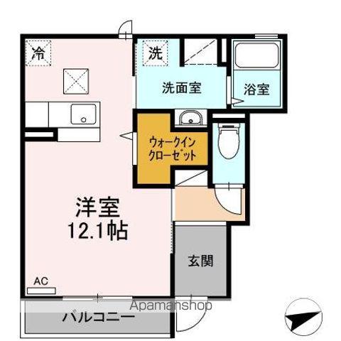 ソティス(ワンルーム/1階)の間取り写真