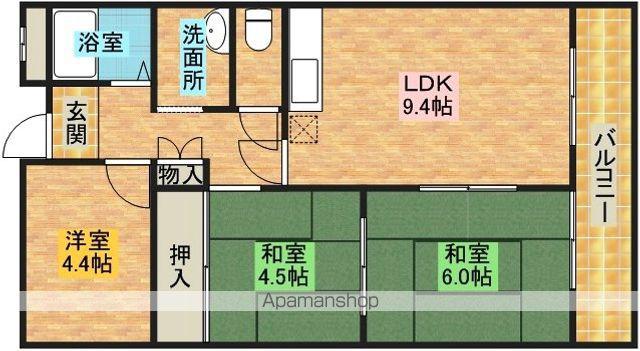 メルベーユ・246(3DK/3階)の間取り写真