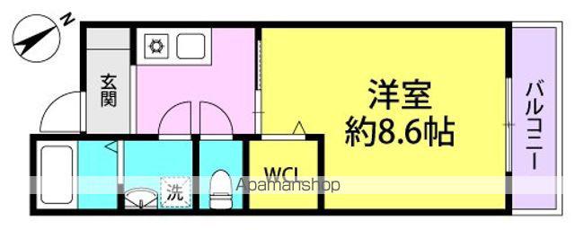 GRAN ウエスト 泰心(1K/1階)の間取り写真