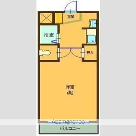 ジュネス瓢箪山(1K/4階)の間取り写真