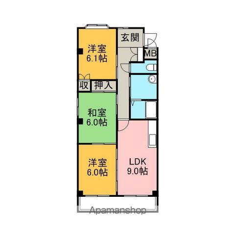 ヴィブレ司(3LDK/3階)の間取り写真