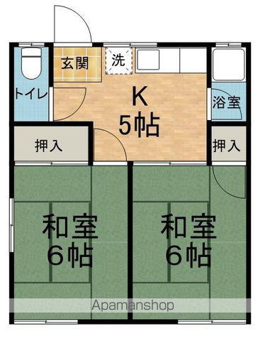 藤ハイツ(2K/2階)の間取り写真