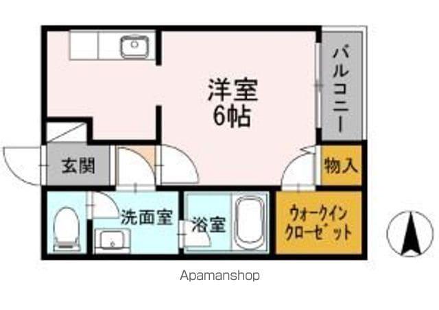 プレジャー福大前Ⅱ(1K/1階)の間取り写真