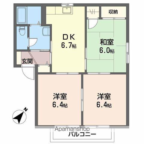 フォーレス斉藤(3DK/2階)の間取り写真