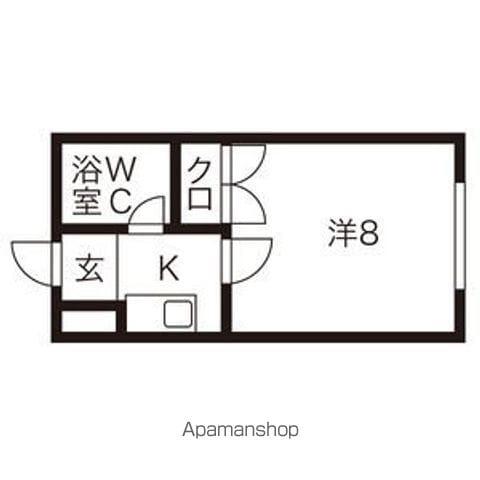 エルムマンション(1K/2階)の間取り写真