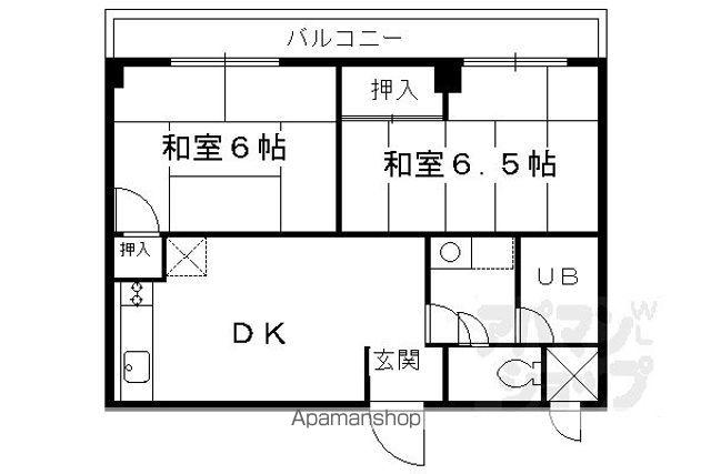 シャロム伏見(2DK/2階)の間取り写真