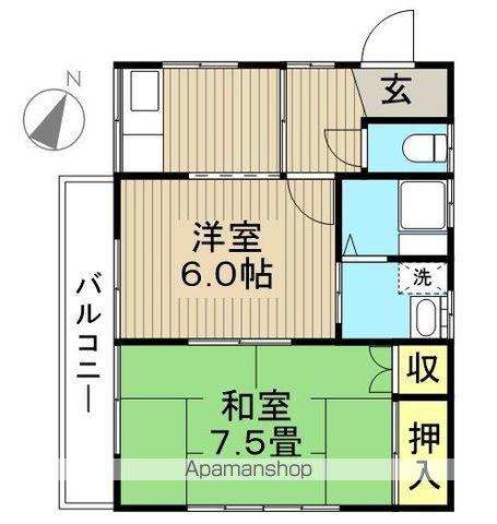 田口荘(2K/2階)の間取り写真