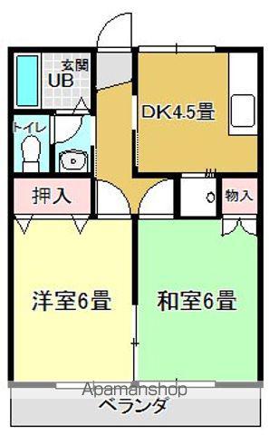TAISEIPARTⅡ(2K/2階)の間取り写真