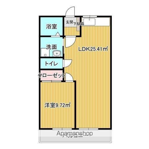 キャッスルパーク(1LDK/1階)の間取り写真