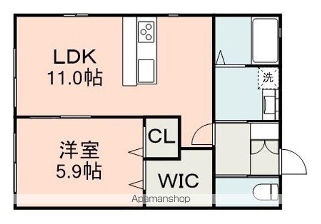 RUK IA 龍田(1LDK/1階)の間取り写真