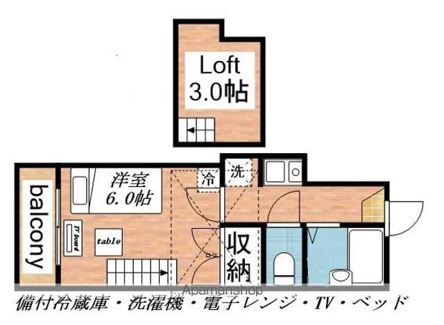 清水町第2レジデンス(1K/1階)の間取り写真