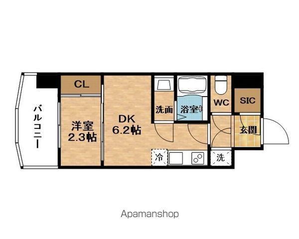SERENⅠTE梅田北グランデ(1DK/13階)の間取り写真