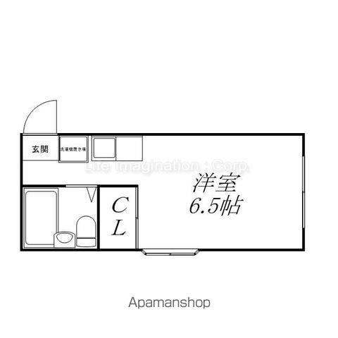 エスポワール平津(1K/3階)の間取り写真